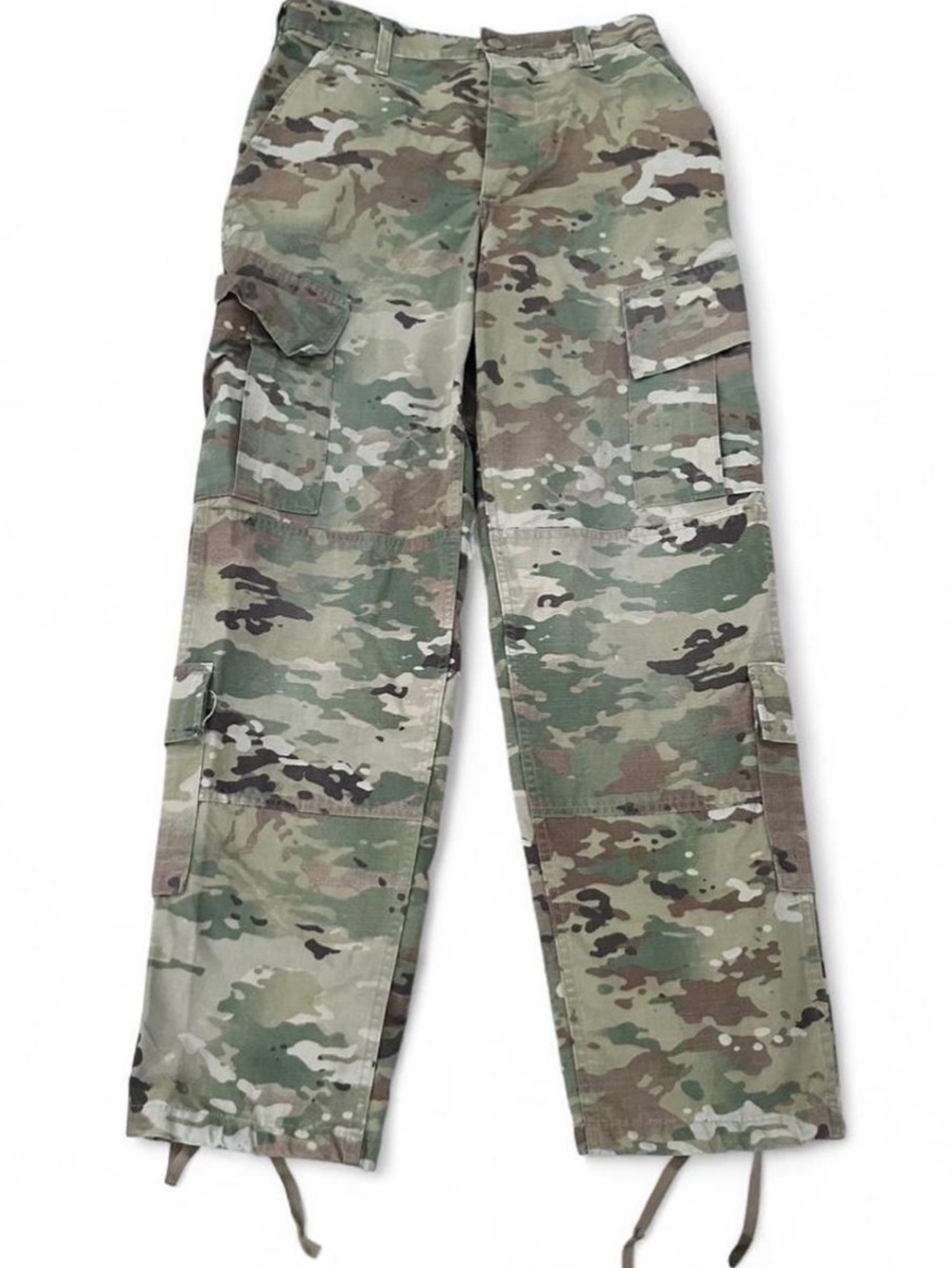 Women’s Army Issues Baggy Camouflage Cargo Military-Style Pants - Green Camo